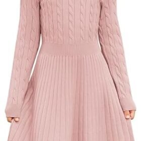 Girls Sweater Dress Long Sleeve Knit A Line Casual Midi Fall Winter Dresses 6-12 Years