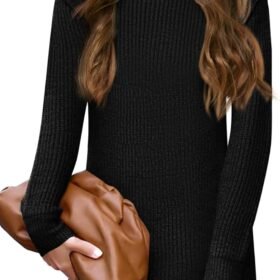 Girls Long Sleeve Sweater Dress Kids Casual Crewneck Knitted Pullover Jumpers 5-14 Years