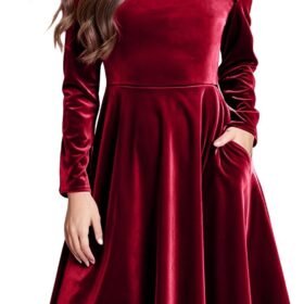 Girls Christmas Dress Velvet Fall Winter Party Dresses Ruffled Long Sleeve Casual with Pockets Princess Outfits