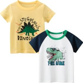 Boys' 4-Pack Excavator Short Sleeve Crewneck T-Shirts Top Tee Size 2-7 Years Toddler Boys' Value Pack Cotton T-Shirt