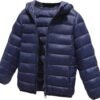 Children Lightweight Down Jackets Boys Girls Fall Winter Warm Coats Zip Up Hooded Quilted Puffer Jacket