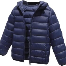 Children Lightweight Down Jackets Boys Girls Fall Winter Warm Coats Zip Up Hooded Quilted Puffer Jacket