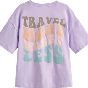 Girls' Graphic Letter Print T Shirts Short Sleeve Cute Casual Summer Tops