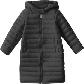 Boys Girls Long Lightweight Hooded Puffer Jacket Packable Autumn and Winter Long Down Coats