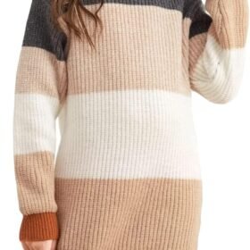 Girl's Long-Sleeve Knitted Dress Pullover Long Sweater Bodycon Dresses Winter Christmas Clothes for Kids