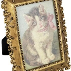 Vintage Picture Frame 3.5x5 Gold Metal Natural Flower Vines with Real Glass, Vintage Metal Photo Frame for Tabletop Desktop Ornate Vintage Picture Frame Home Decor Gift