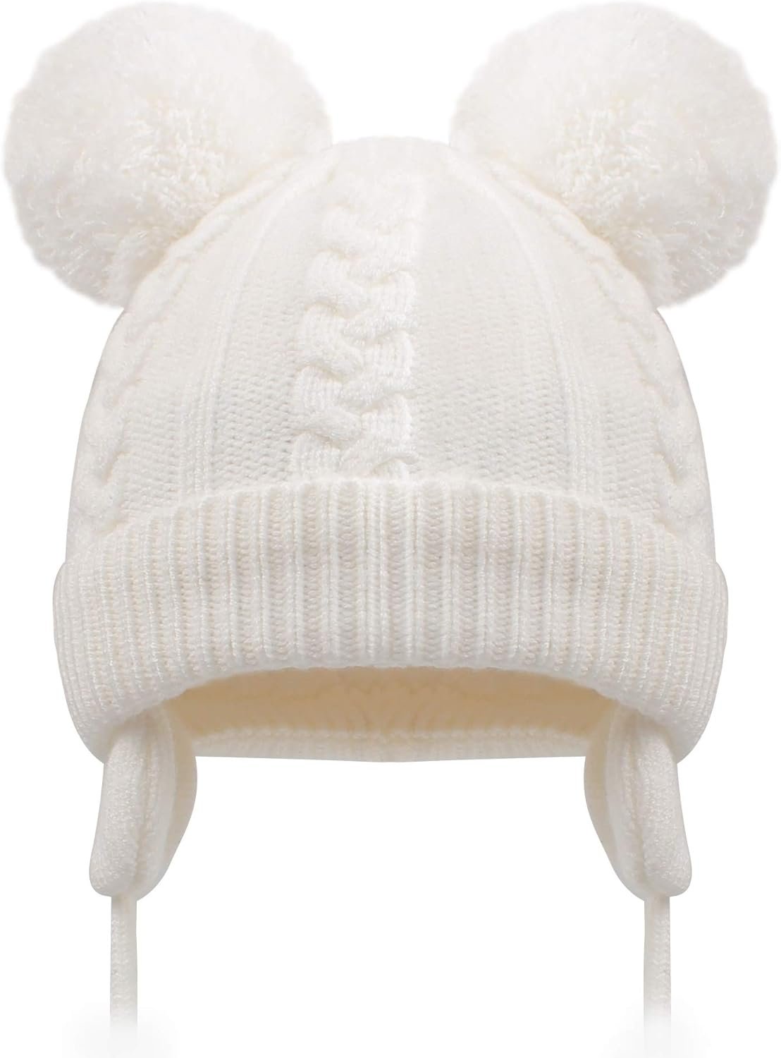 Toddler Winter Hat with Earflap Scarf Hood Thick Warm Kids Skull Cap for Baby Girls Boys