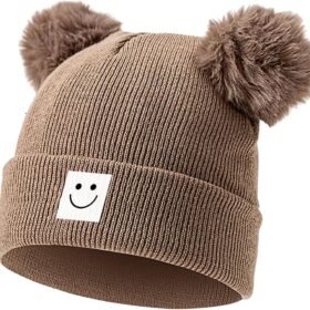 Baby Beanie Hat Toddler Infant Winter Knitted Hat Kids Soft Warm Pom Pom Beanie Cap for Boys Girls