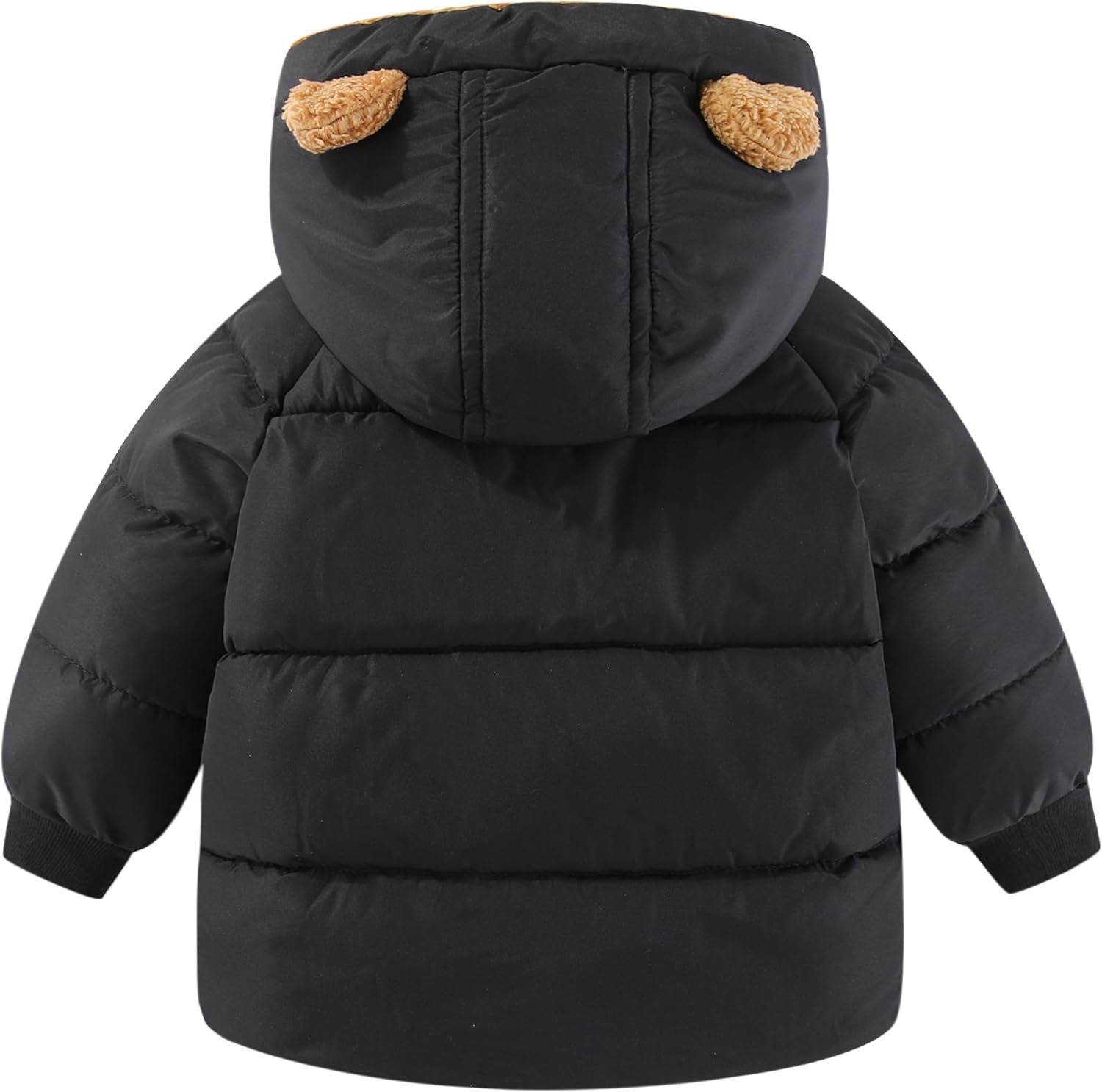 Toddler Winter Coat Boys Girls Down Jacket Hooded Fleece Warm Outwear 3D Ear Padded Puffer Jacket With Pockets 1-6Y - Image 2