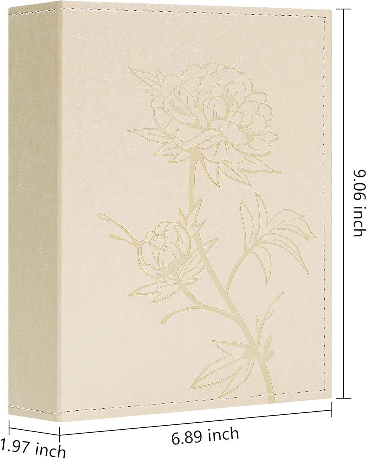 Photo Album 200 4×6 Photos Vegan Leather Cover Photo Book Horizontal Pockets for 4×6 Large Capacity Picture Album for Family Wedding Baby Anniversary(200 Pockets Beige) - Image 2