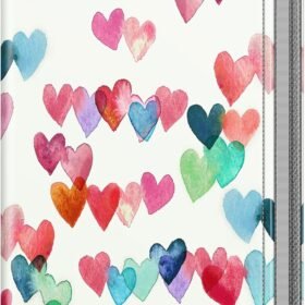 Photo Album 4x6 Photos - 52 Pockets Small Mini Capacity Premium Vegan Leather Cover, Portable Wallet Albums for Family Wedding Boys Girls, Raining Hearts