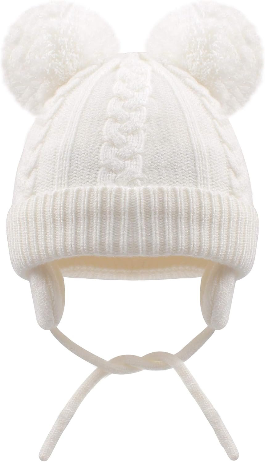 Toddler Winter Hat with Earflap Scarf Hood Thick Warm Kids Skull Cap for Baby Girls Boys - Image 2