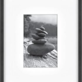 8x10 Matted Picture Frame with 4x6 Photo Display, Black Vertical & Horizontal Wall Hanging Frame for Photos & Artwork (1-Pack)