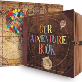 Our Adventure Book Travel Diary Photo Book, Scrapbook, Photo Album - Retro Vintage Souvenirs, DIY Guestbook for Anniversary, Wedding, Travel Writing, Baby & Friend Gifts, Heartfelt Present (Ball)