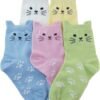 Kids Girls Cotton Cute Socks Low Cut Crew Ankle No Toe Seam Pack of 5