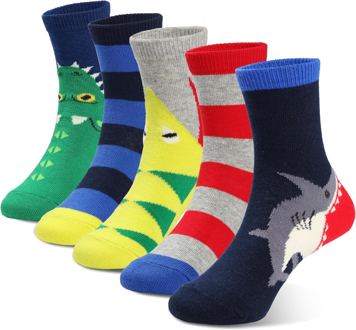 Kids Boys Crew Dress Socks Bright Colorful Pattern Graphic Print