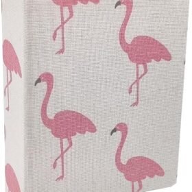 Kids Photo Album, 100 Pockets 4x6 Picture Album, Slip-in Linen Cover Photo Album Book for Boys, Girls(Flamingo)