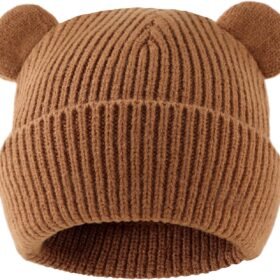 Bear Baby Beanie Knitted Baby Winter Hat Infant Toddler Boys Girls Beanie with Cotton Lining