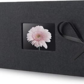 Small Photo Album 4x6,  Picture Album Holds 24 Horizontal Photos, Linen Fabric Cover Picture Book for Photos with Front Window, Mini Brag Book Photo Books for Weddings Family Boudoir