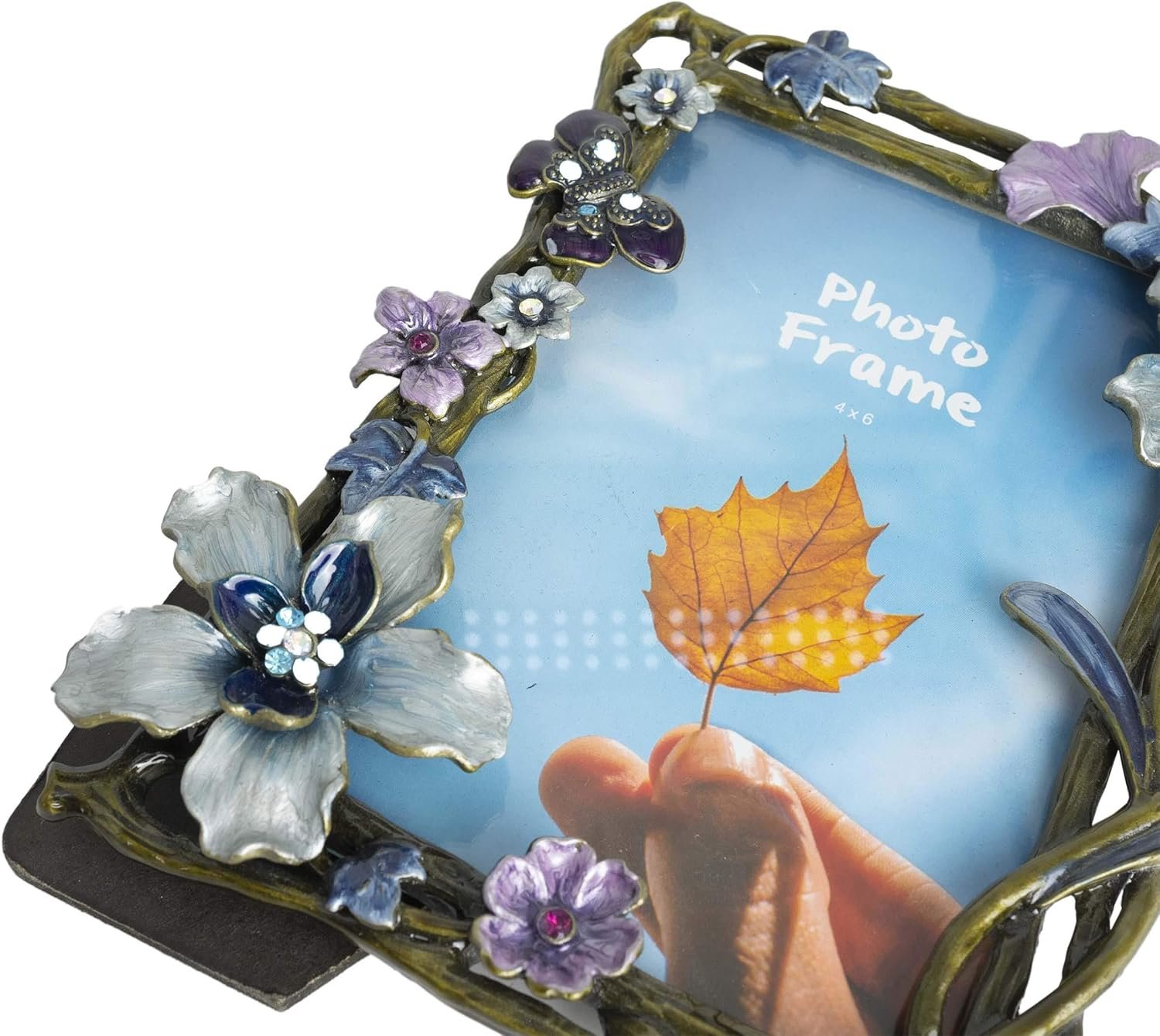 Floral Picture Frame 4x6, Vintage Photo Frame Made of Metal and High Definition Glass for Table Top Display, Home Decor, Retro Photo Frame - Image 2