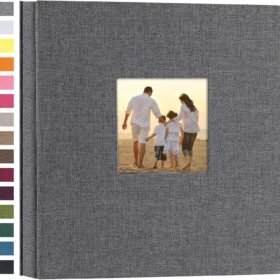 Linen Hardcover Photo Album 4x6 600 Photos Large Capacity for Family Wedding Anniversary Baby Vacation (Gray, 600 Pockets)